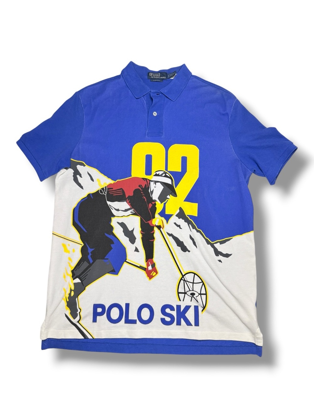 Polo Ralph Lauren Classic Fit 92 Graphic Print Ski Mesh Polo Shirt Medium